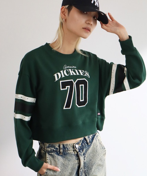 Dickies(ディッキーズ)の「【GENUINE DICKIES/ジェニュインディッキーズ】裏毛 クルーネック ショート丈 スウェット トレーナー(スウェット・レディース・杢グレー/ワインレッド/グリーン・L/M)」の15枚目の写真