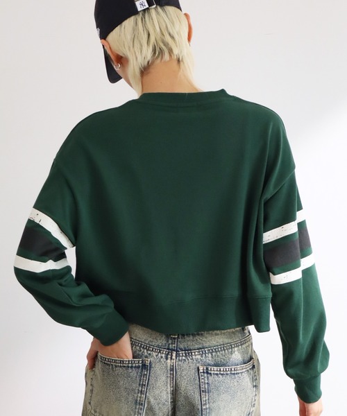 Dickies(ディッキーズ)の「【GENUINE DICKIES/ジェニュインディッキーズ】裏毛 クルーネック ショート丈 スウェット トレーナー(スウェット・レディース・杢グレー/ワインレッド/グリーン・L/M)」の18枚目の写真