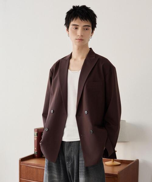 LUCY(ルーシー)の「LUCY/TRダブルブレストテーラードジャケット(テーラードジャケット・メンズ・ブラウン/ブラック・MEDIUM/LARGE)」の2枚目の写真