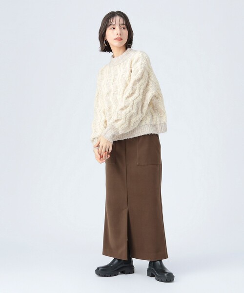 BEAMS HEART(ビームスハート)の「波柄 パイル ニット(ニット/セーター・レディース・ホワイト系その他5/レッド/ブラウン・FREE)」の4枚目の写真