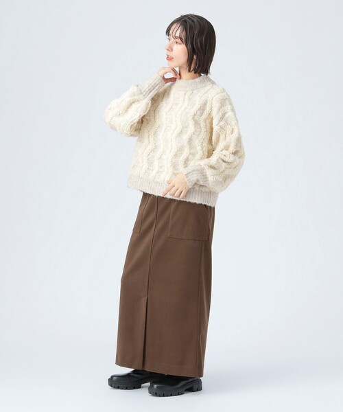 BEAMS HEART(ビームスハート)の「波柄 パイル ニット(ニット/セーター・レディース・ホワイト系その他5/レッド/ブラウン・FREE)」の5枚目の写真