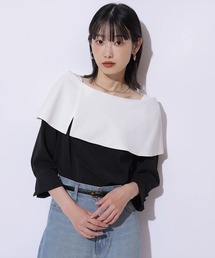 新品 マイストラーダ ツイストペプラムブラウス こげ茶 白黒 Mystrada｜マイストラーダのシャツ/ブラウス通販 - ZOZOTOWN