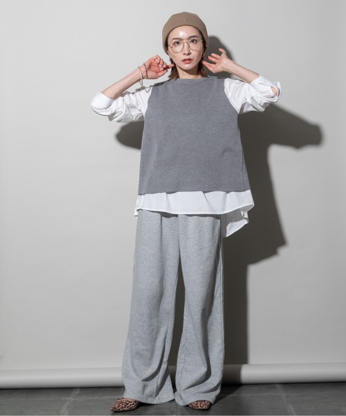 lodie(ロディ)の「2WAY ニットベスト×バックプリーツシャツ セット(その他トップス・レディース・ブラック/グレー・FREE)」の12枚目の写真
