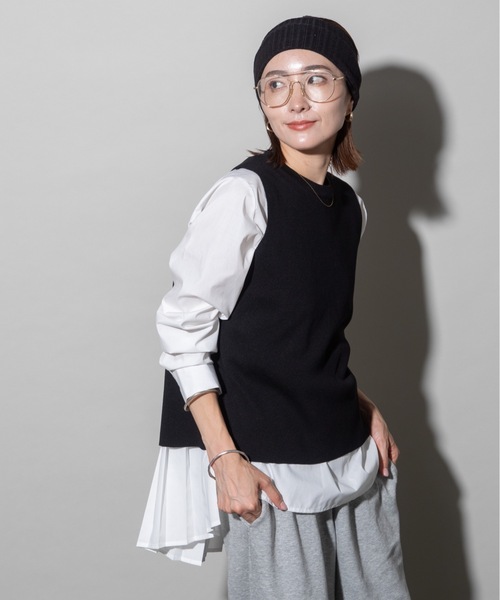 lodie(ロディ)の「2WAY ニットベスト×バックプリーツシャツ セット(その他トップス・レディース・ブラック/グレー・FREE)」の14枚目の写真
