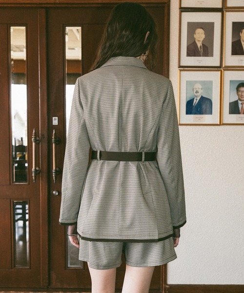 REDYAZEL（レディアゼル）の「【セットアップ可能】グレンチェックダブルジャケット（テーラードジャケット・レディース・カーキ/グレー/ブラウン・FREE）」の19枚目の写真