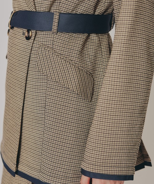 REDYAZEL（レディアゼル）の「【セットアップ可能】グレンチェックダブルジャケット（テーラードジャケット・レディース・カーキ/グレー/ブラウン・FREE）」の15枚目の写真