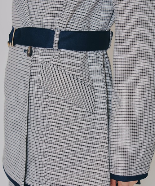 REDYAZEL（レディアゼル）の「【セットアップ可能】グレンチェックダブルジャケット（テーラードジャケット・レディース・カーキ/グレー/ブラウン・FREE）」の21枚目の写真