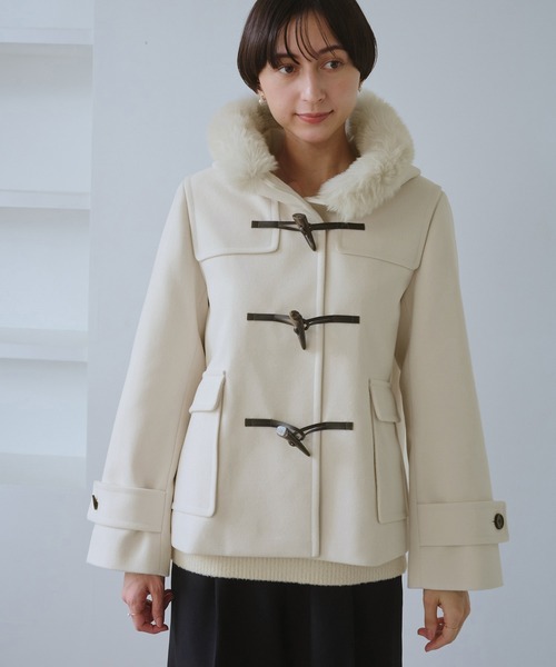 セール】ジャージーメルトンシリーズ ファー付きショートダッフル