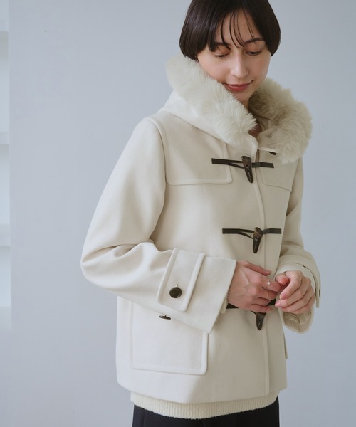 セール】ジャージーメルトンシリーズ ファー付きショートダッフル