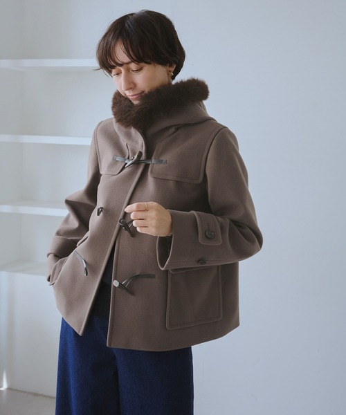 ROPÉ PICNIC リンクコーデ ジャージメルトンファー付きダッフルコート ジャージメルトンファー付きダッフルコート/リンクコーデ