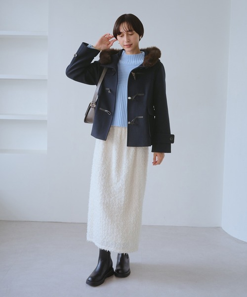 ROPÉ PICNIC リンクコーデ ジャージメルトンファー付きダッフルコート ジャージメルトンファー付きダッフルコート/リンクコーデ