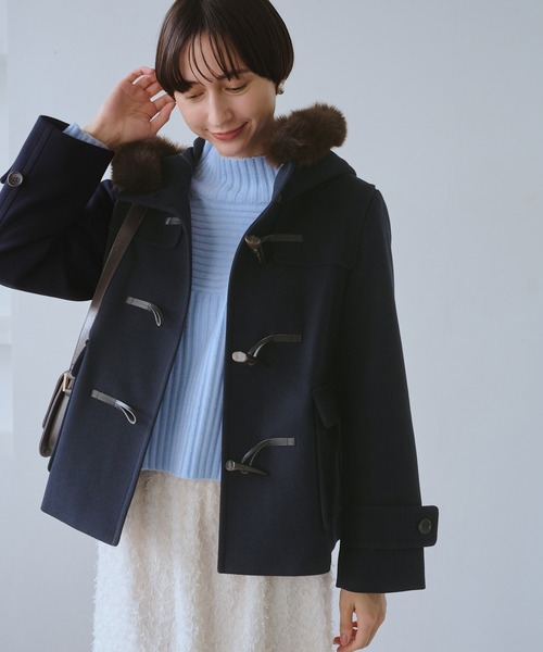 ROPÉ PICNIC リンクコーデ ジャージメルトンファー付きダッフルコート ジャージメルトンファー付きダッフルコート/リンクコーデ