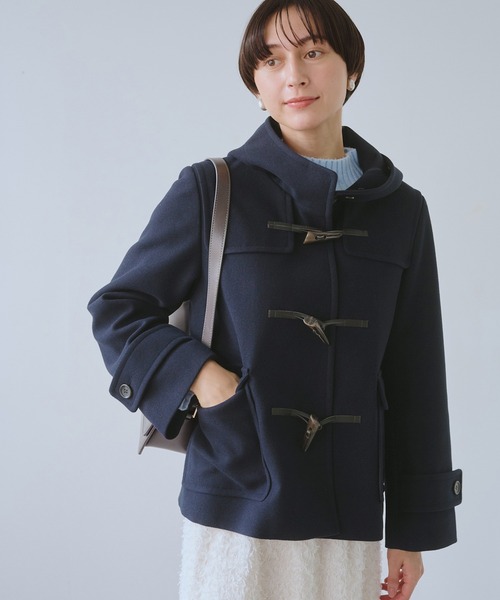 ROPE' PICNIC（ロペピクニック）の「ジャージーメルトンシリーズ ファー付きショートダッフルコート/リンクコーデ（ダッフルコート・レディース・ネイビー/キナリ/ブラウン系その他3・M/L）」の9枚目の写真
