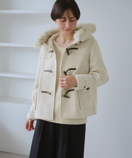 セール】ジャージーメルトンシリーズ ファー付きショートダッフル