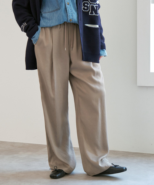 Spick & Span(スピックアンドスパン)の「《追加2》サテンイージーパンツ(その他パンツ・レディース・ベージュ系その他/ブラック・38/40/36)」の7枚目の写真