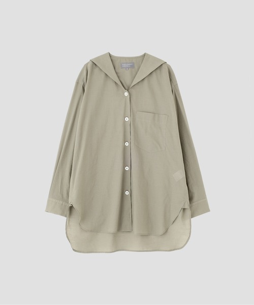 MARGARET HOWELL（マーガレットハウエル）の「SOFT COTTON CASHMERE（シャツ/ブラウス・レディース・セージグリーン/ダークグレー・1/2）」の11枚目の写真