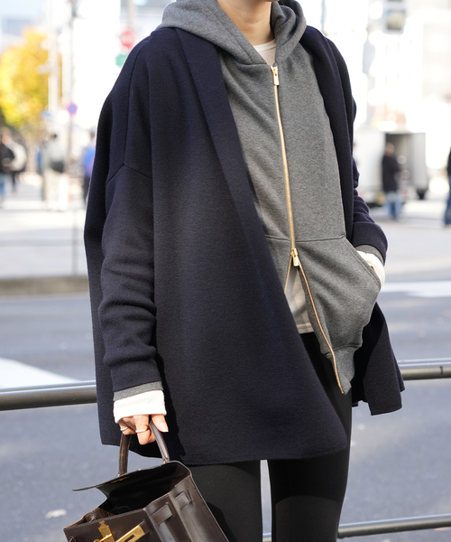 セール】スムース ニットガウン ショートコート（その他アウター