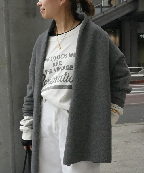 セール】スムース ニットガウン ショートコート（その他アウター