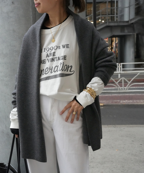 【美品✨】Deuxieme Classe スムースニットガウンコート　黒　羽織り 美品✨】Deuxieme Classe スムースニットガウンコート 黒 羽織り