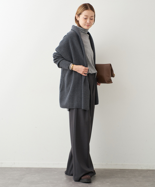 スムース ニットガウン ショートコート（その他アウター）｜Deuxieme