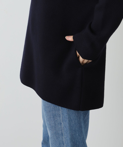 【美品✨】Deuxieme Classe スムースニットショートガウン　ブラック スムース ニットガウン ショートコート（その他アウター