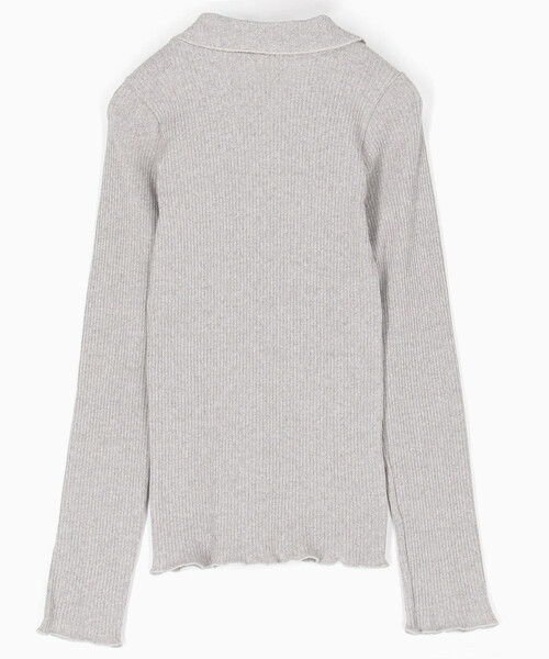 BASERANGE（ベースレンジ）の「Baserange/ベースレンジ DUAL LONG SLEEVE TEE / TTDLS-RCR-WI25 / ロングスリーブ ポロニット（ニット/セーター・レディース・グレー・SMALL）」の5枚目の写真