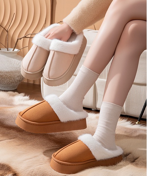NANEA(ナネア)の「厚底フェイクムートンスリッポン(スリッポン・レディース・ブラック/アイボリー/キャメル・SMALL/MEDIUM/LARGE)」の20枚目の写真