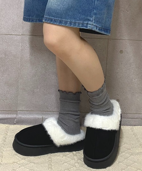 NANEA(ナネア)の「厚底フェイクムートンスリッポン(スリッポン・レディース・ブラック/アイボリー/キャメル・SMALL/MEDIUM/LARGE)」の21枚目の写真
