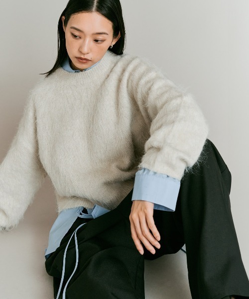 美品★FOXEY★ゆったりオーバーサイズ★ふんわりモヘアシャギーコート★ fzw-lady421-01.jpg