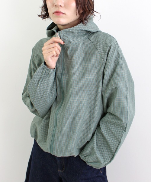 ABYS（アビス）の「チェックシャツブルゾン/フーディー（ブルゾン・レディース・ブラウン/ブラック/ブルー・FREE）」の3枚目の写真