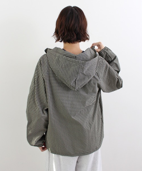 ABYS（アビス）の「チェックシャツブルゾン/フーディー（ブルゾン・レディース・ブラウン/ブラック/ブルー・FREE）」の10枚目の写真