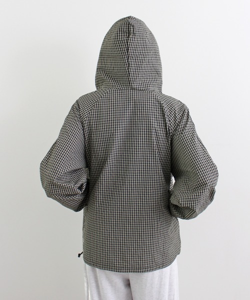 ABYS（アビス）の「チェックシャツブルゾン/フーディー（ブルゾン・レディース・ブラウン/ブラック/ブルー・FREE）」の11枚目の写真