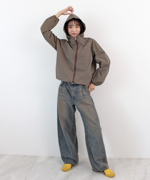 ABYS（アビス）の「チェックシャツブルゾン/フーディー（ブルゾン・レディース・ブラウン/ブラック/ブルー・FREE）」の22枚目の写真