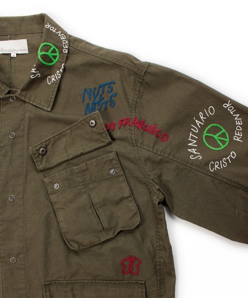 Universal Style Wear（ユニバーサルスタイルウェア）の「Universal Style Wear "ラクガキ" ファティーグシャツ（シャツ/ブラウス・メンズ・ブラック/グレイッシュベージュ/カーキ/スミクロ・MEDIUM/LARGE/X-LARGE）」の11枚目の写真