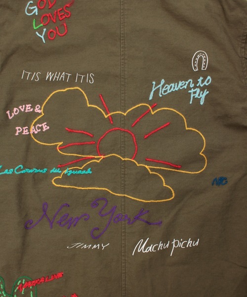 Universal Style Wear（ユニバーサルスタイルウェア）の「Universal Style Wear "ラクガキ" ファティーグシャツ（シャツ/ブラウス・メンズ・ブラック/グレイッシュベージュ/カーキ/スミクロ・MEDIUM/LARGE/X-LARGE）」の8枚目の写真