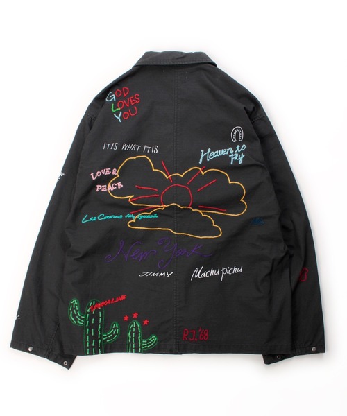 Universal Style Wear（ユニバーサルスタイルウェア）の「Universal Style Wear "ラクガキ" ファティーグシャツ（シャツ/ブラウス・メンズ・ブラック/グレイッシュベージュ/カーキ/スミクロ・MEDIUM/LARGE/X-LARGE）」の6枚目の写真