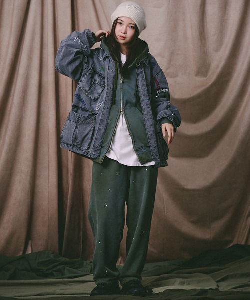 Universal Style Wear（ユニバーサルスタイルウェア）の「Universal Style Wear "ラクガキ" ファティーグシャツ（シャツ/ブラウス・メンズ・ブラック/グレイッシュベージュ/カーキ/スミクロ・MEDIUM/LARGE/X-LARGE）」の19枚目の写真