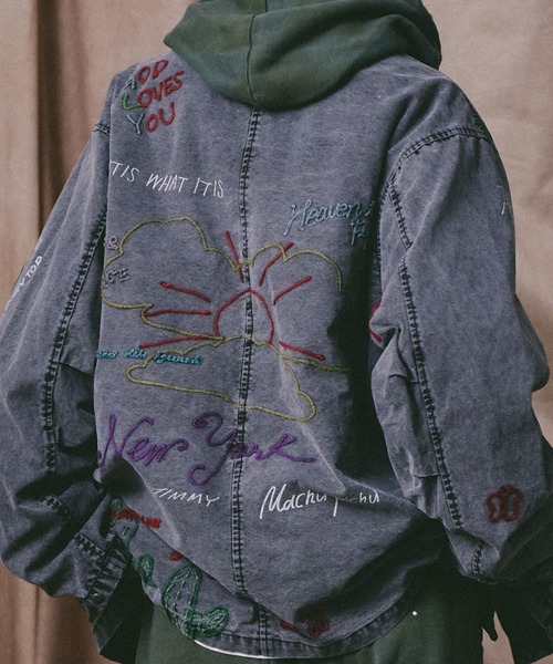 Universal Style Wear（ユニバーサルスタイルウェア）の「Universal Style Wear "ラクガキ" ファティーグシャツ（シャツ/ブラウス・メンズ・ブラック/グレイッシュベージュ/カーキ/スミクロ・MEDIUM/LARGE/X-LARGE）」の20枚目の写真