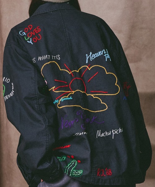 Universal Style Wear（ユニバーサルスタイルウェア）の「Universal Style Wear "ラクガキ" ファティーグシャツ（シャツ/ブラウス・メンズ・ブラック/グレイッシュベージュ/カーキ/スミクロ・MEDIUM/LARGE/X-LARGE）」の22枚目の写真