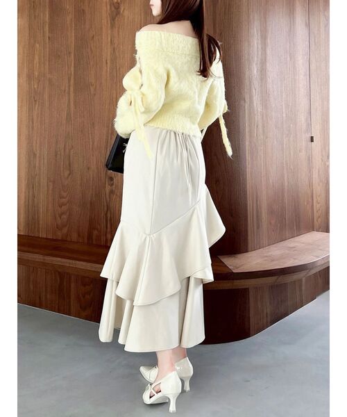 dazzlin（ダズリン）の「ルミナスカラーオフショルニット（ニット/セーター・レディース・ピンク/イエロー/オフホワイト/チャコールグレー/ブルー・FREE）」の19枚目の写真