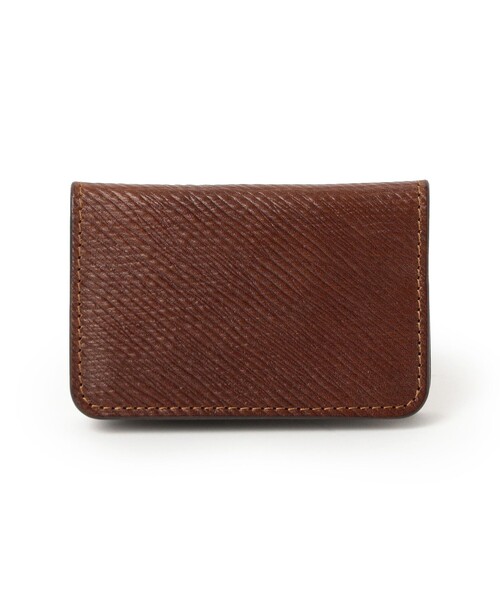 BEAMS F(ビームスエフ)の「TANNER BATES / ロシアキップレザー エルベリー カードホルダー(財布・メンズ・ブラウン/ブラック・ONE SIZE)」の2枚目の写真
