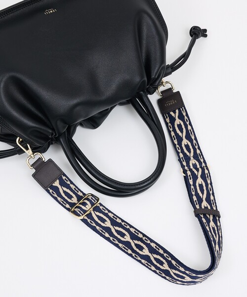 LOWELL things（ロウェル　シングス）の「【単品】テープショルダー/オリジナル柄（ゴールド金具）（ショルダーバッグ・レディース・ネイビー/アイボリー・フリー）」の19枚目の写真