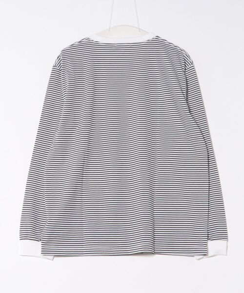 TAKA-Q(タカキュー)の「【綿混】タカキュー マルチボーダー クルーネック 長袖 Tシャツ(Tシャツ/カットソー・メンズ・ブラック/ネイビー/ホワイト/ブラウン・LARGE/X-LARGE/MEDIUM)」の5枚目の写真