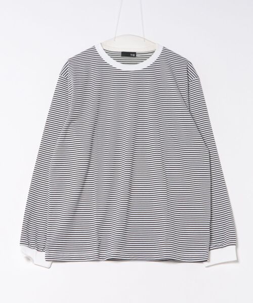 TAKA-Q(タカキュー)の「【綿混】タカキュー マルチボーダー クルーネック 長袖 Tシャツ(Tシャツ/カットソー・メンズ・ブラック/ネイビー/ホワイト/ブラウン・LARGE/X-LARGE/MEDIUM)」の6枚目の写真