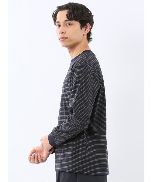 TAKA-Q(タカキュー)の「【綿混】タカキュー マルチボーダー クルーネック 長袖 Tシャツ(Tシャツ/カットソー・メンズ・ブラック/ネイビー/ホワイト/ブラウン・LARGE/X-LARGE/MEDIUM)」の19枚目の写真