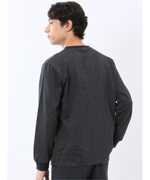 TAKA-Q(タカキュー)の「【綿混】タカキュー マルチボーダー クルーネック 長袖 Tシャツ(Tシャツ/カットソー・メンズ・ブラック/ネイビー/ホワイト/ブラウン・LARGE/X-LARGE/MEDIUM)」の20枚目の写真