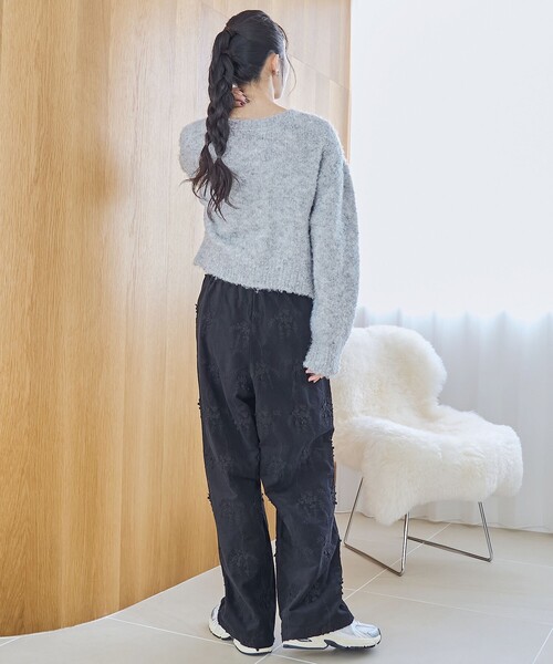 y ≈≈≈♡大幅値下げ中 セール】3Dフラワー刺繍 コーデュロイイージーワイドパンツ【インフル