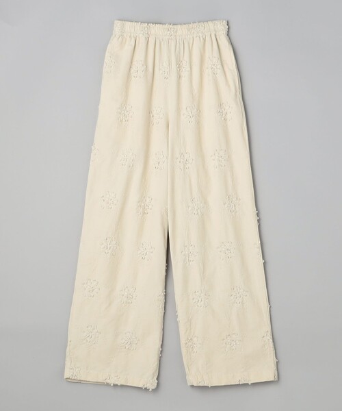 セール】3Dフラワー刺繍 コーデュロイイージーワイドパンツ【インフル