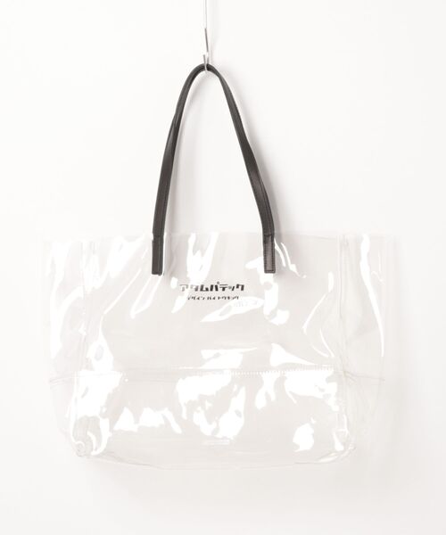 ADAM PATEK(アダムパテック)の「【RES】ADAM PATEK/ アダムパテック 【 BVOROUGH 】CLEAR LEATHER HANDLE PVC TOTE(トートバッグ・メンズ・ホワイト・ONESIZE)」の3枚目の写真