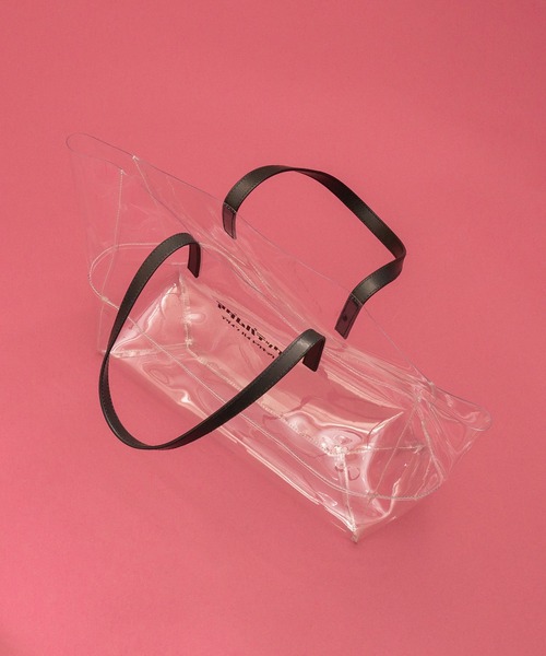 ADAM PATEK(アダムパテック)の「【RES】ADAM PATEK/ アダムパテック 【 BVOROUGH 】CLEAR LEATHER HANDLE PVC TOTE(トートバッグ・メンズ・ホワイト・ONESIZE)」の2枚目の写真